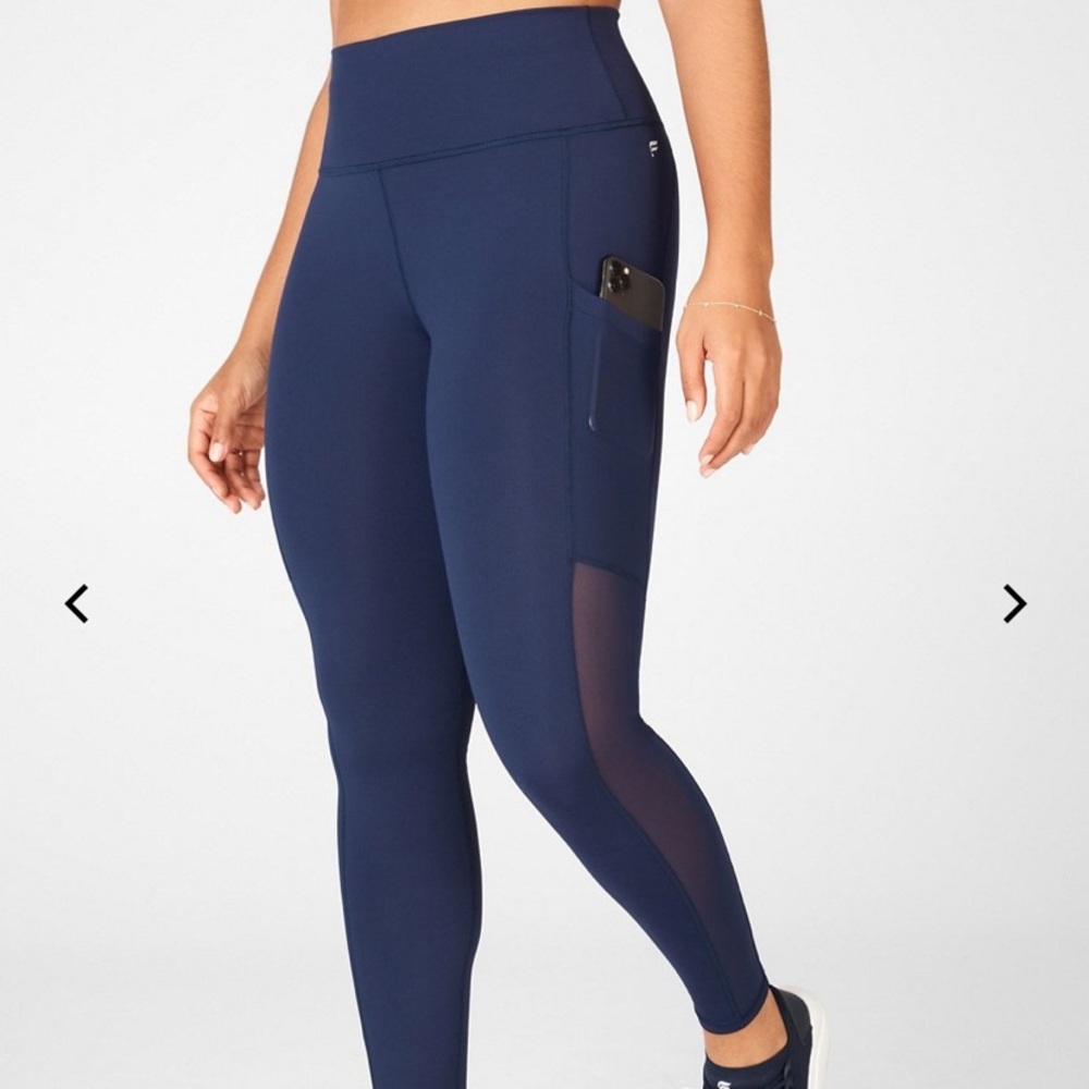 Fabletics Navy Powerhold On-The-Go Leggings